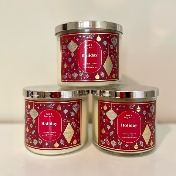 Bath & Body Works | Other | Bath And Body Works Holiday Candle Set Of 3 ...